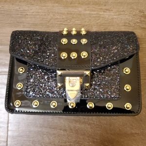 Studded Glitter Clutch / Glam Crossbody Bag NWOT